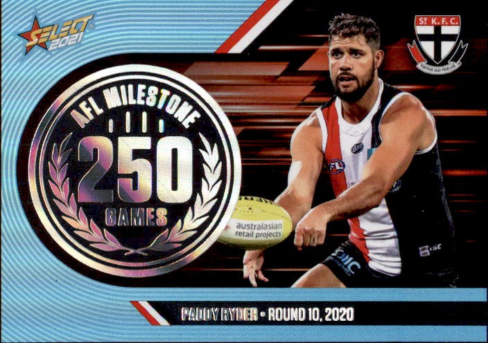 Paddy Ryder, 250 Games Milestone, 2021 Select AFL Footy Stars
