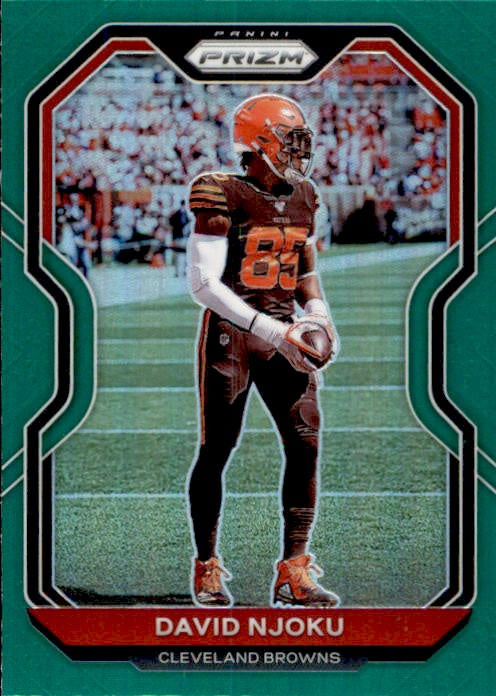 David Njoku, Green Prizm, 2020 Panini Prizm Football NFL
