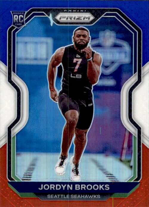 Jordyn Brooks, RC, Red White Blue Prizm, 2020 Panini Prizm Football NFL