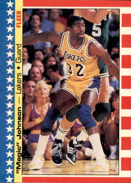 Magic Johnson, 1987 Fleer Sticker, Basketball NBA