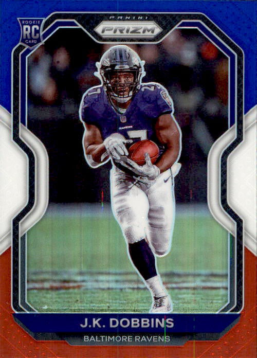 JK Dobbins, RC, Red White Blue Prizm, 2020 Panini Prizm Football NFL