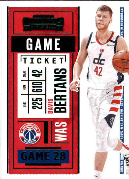 Davis Bertans, Green Foil, 2020-21 Panini Contenders Basketball NBA