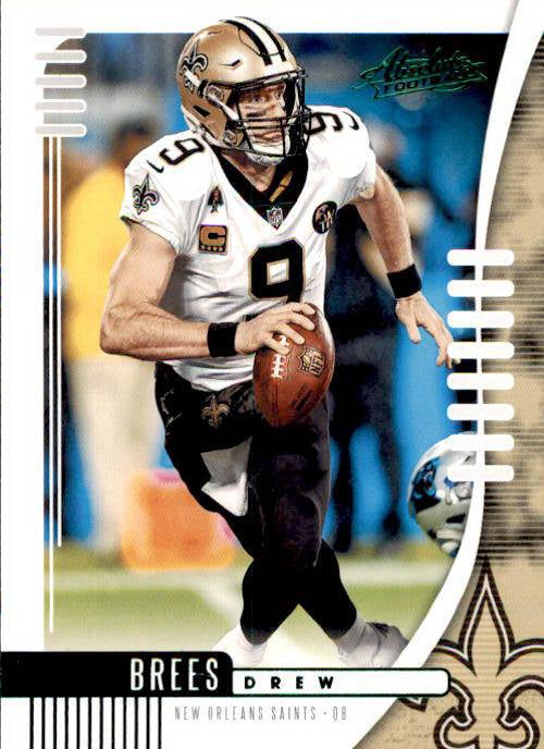 Drew Brees, Green Parallel, 2019 Panini Absolute Football NFL