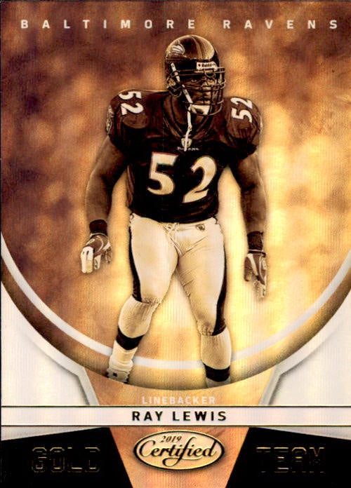 Ray Lewis, Gold Team, 2019 Panini Certified Football NFL