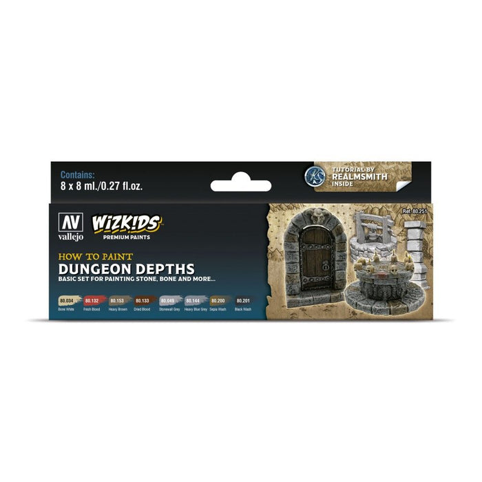 Wizkids Premium Paint Set by Vallejo: Dungeon Depths