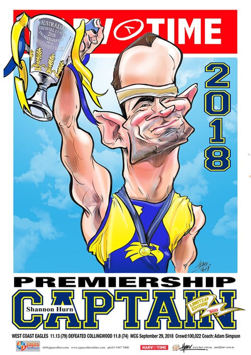 Shannon Hurn, 2018 Premiership Captain, Harv Time Poster