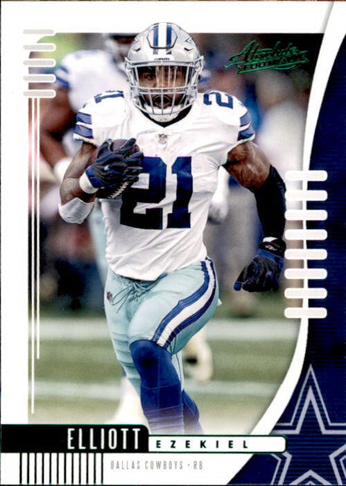 Ezekiel Elliott, Green Parallel, 2019 Panini Absolute Football NFL