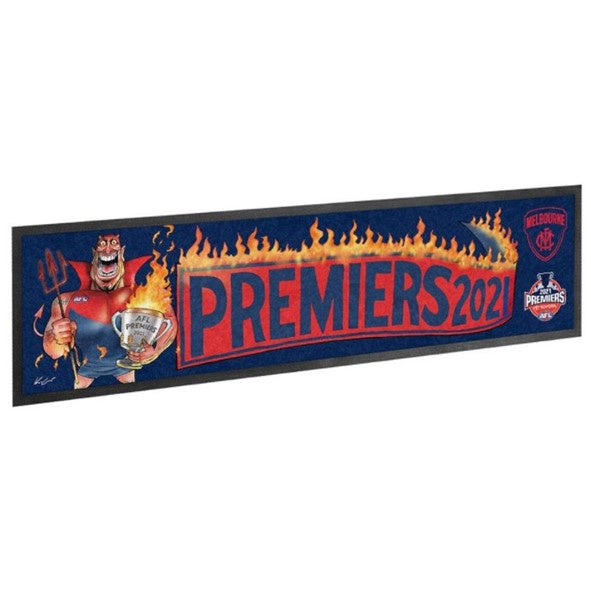 Melbourne Demons 2021 AFL Premiers Caricature Bar Runner