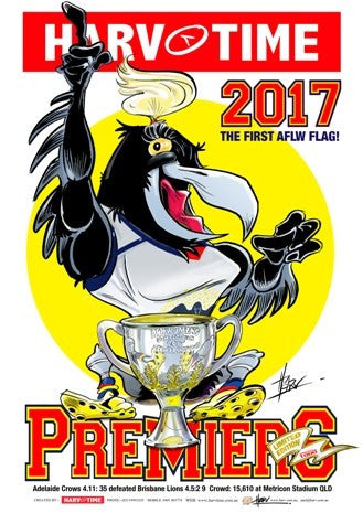 Adelaide AFLW 2017 Premiers, Harv Time Poster