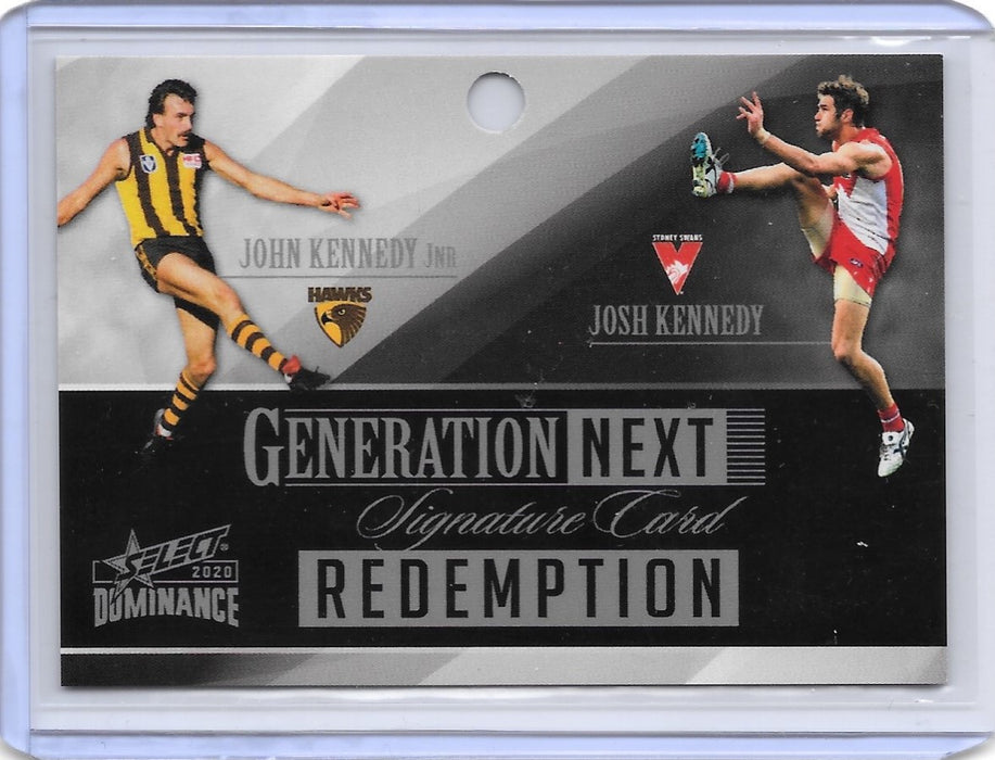 Josh Kennedy, John Kennedy Jr, Generation Next Signature Card, 2020 Select Dominance AFL, #003/75