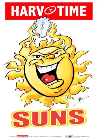 Gold Coast Suns, Mascot Print Harv Time Poster