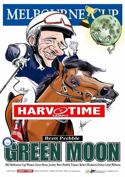 Green Moon, 2012 Melbourne Cup, Harv Time Poster