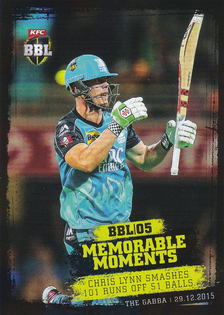 2016-17 Tap'n'play CA BBL 05 Cricket, Memorable Moments Chris Lynn, MM-05