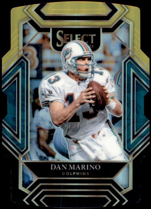 Dan Marino, Club Level Die-cut Black & Gold Prizm, 2021 Panini Select Football NFL