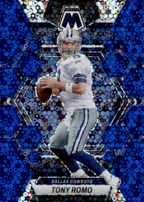 Tony Romo, Blue Disco Prizm, 2023 Panini Mosaic Football NFL