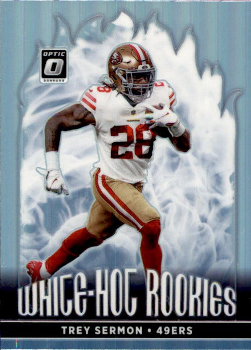 Trey Sermon, White Hot Rookies Silver Prizm, 2021 Panini Donruss Optic Football NFL
