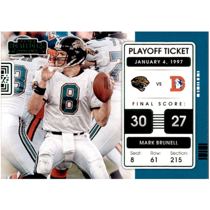 Mark Brunell, Green Foil Playoff Ticket, 2021 Panini Contenders Football NFL