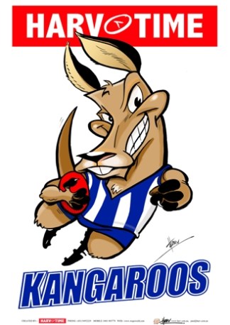 North Melbourne Kangaroos, Mascot Print Harv Time Poster