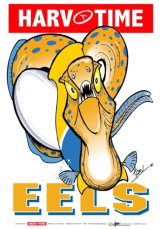 Parramatta Eels, NRL Mascot Print Harv Time Poster