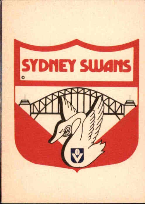 1987 Scanlens VFL  Sydney Swans Checklist