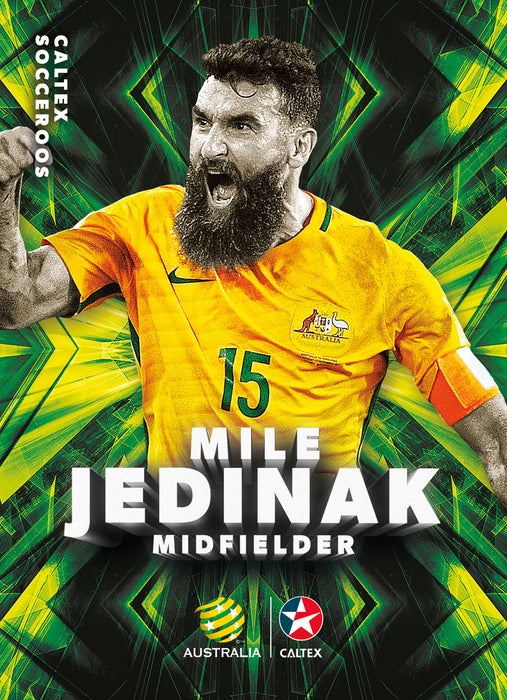 Mile Jedinak, Caltex Socceroos Base card, 2018 Tap'n'play Soccer Trading Cards