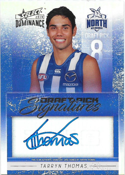 Tarryn Thomas, Draft Pick Signature, 2019 Select AFL Dominance