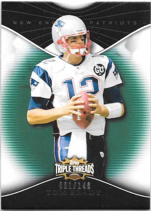 Tom Brady, 081/149, Emerald, 2009 Topps Triple Threads Football NFL
