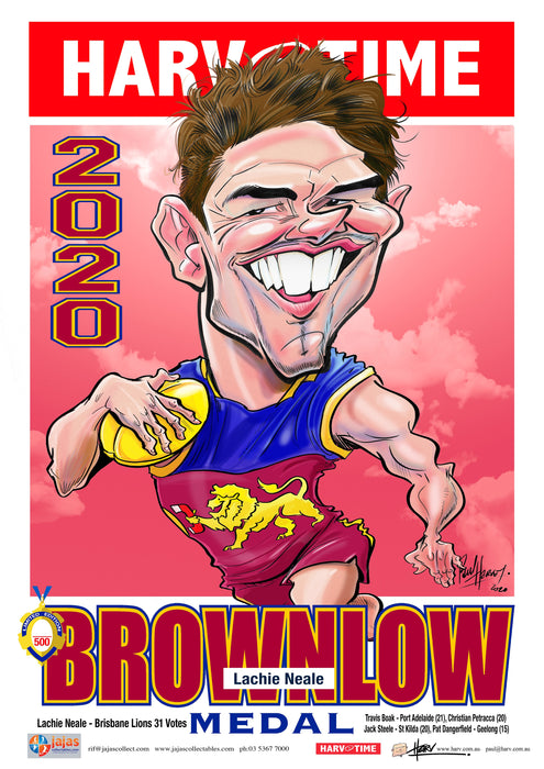Lachie Neale, 2020 Brownlow, Harv Time Poster