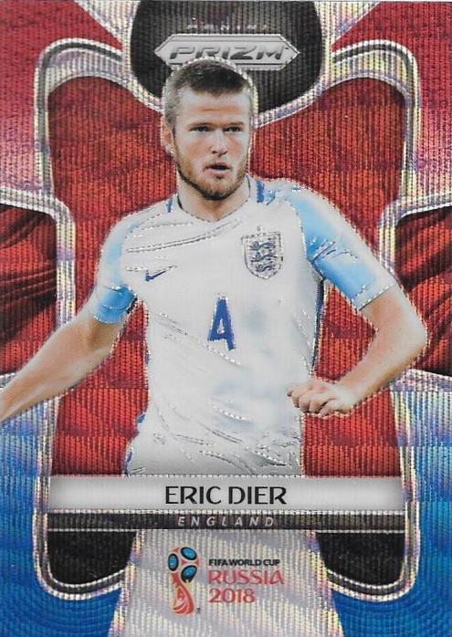 Eric Dier, Red & Blue Refractor, 2018 Panini Prizm World Cup Soccer