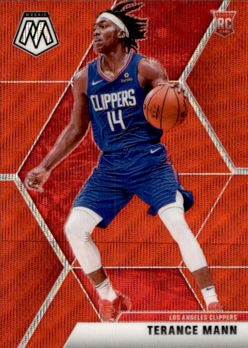 Terance Mann, RC, Tmall Red Wave Prizm, 2019-20 Panini Mosaic Basketball NBA