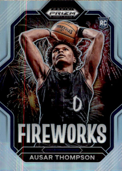 Ausar Thompson, RC, Fireworks Silver Prizm, 2023 Panini Prizm Draft Picks Basketball NBA