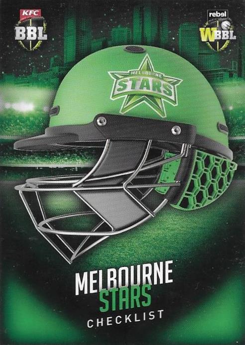 Melbourne Stars, Helmet Checklist, 2017-18 Tap'n'play CA BBL 07 Cricket