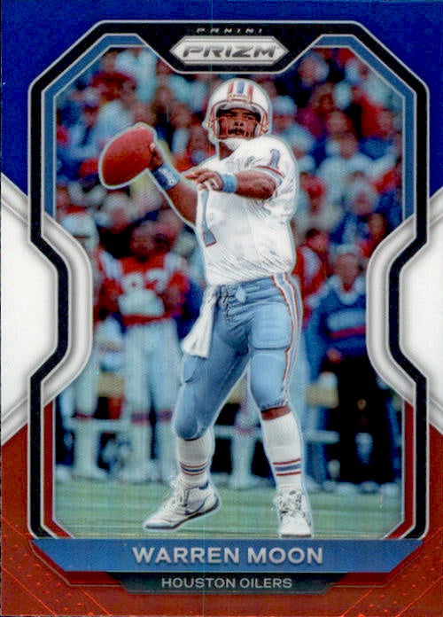 Warren Moon, Red White Blue Prizm, 2020 Panini Prizm Football NFL