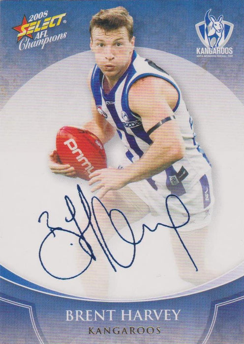 Brent Harvey, Blue Foil Signature, 2008 Select AFL Champions