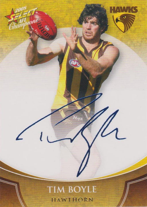 Tim Boyle, Blue Foil Signature, 2008 Select AFL Champions