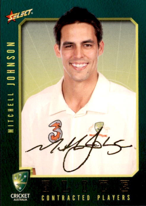 Mitchell Johnson, Elite Contracted Player Gold Foil Signature, 2008-09 Select Cricket