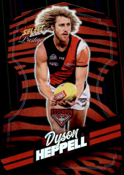 Dyson Heppell, Zebra Diecut, 2020 Select AFL PRESTIGE Footy Stars