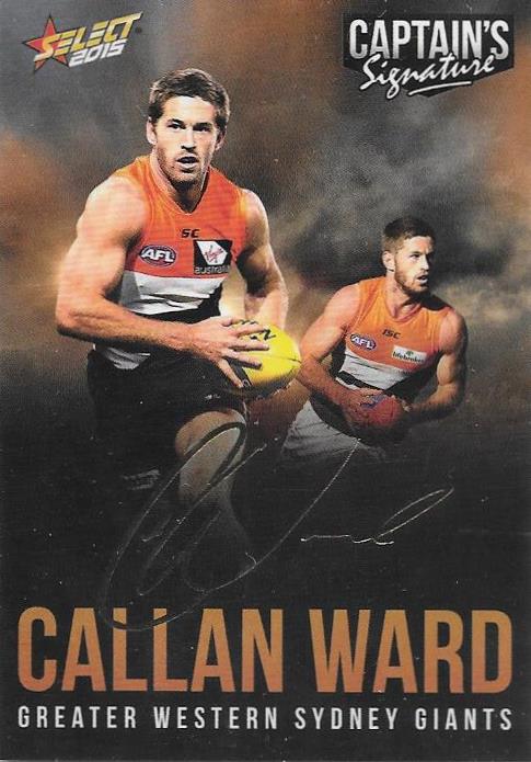 Callum Ward, Foil Captains Signature, 2015 Select AFL Digital Series