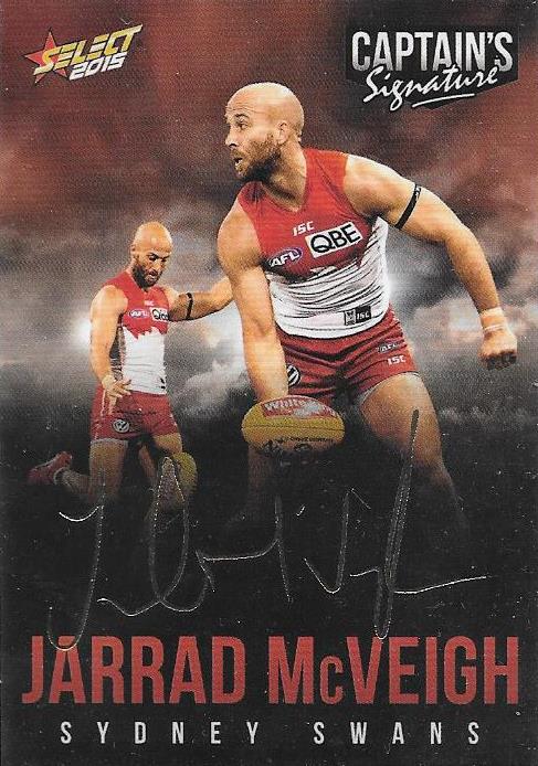 Jarrad McVeigh, Foil Captains Signature, 2015 Select AFL Digital Series