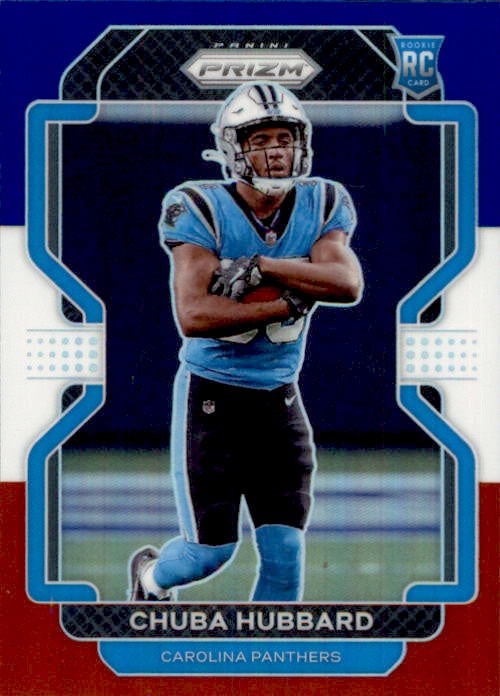 Chubba Hubbard, RC, Red White Blue Prizm, 2021 Panini Prizm Football NFL