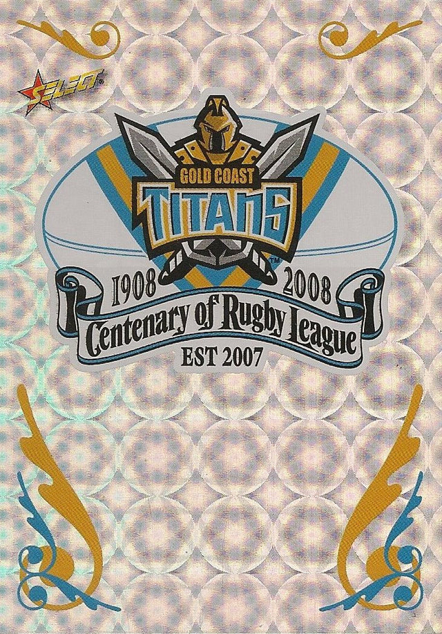 Gold Coast Titans, Club Logo, 2008 Select NRL Centenary of Rugby League