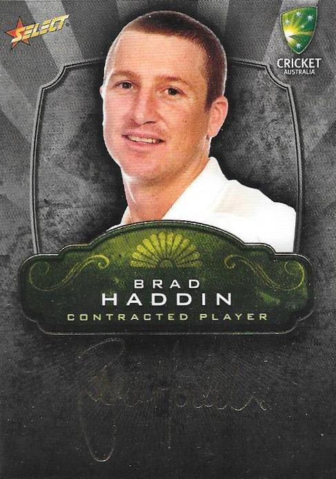 Brad Haddin, Contracted Player Gold Foil Signature, 2009-10 Select Cricket