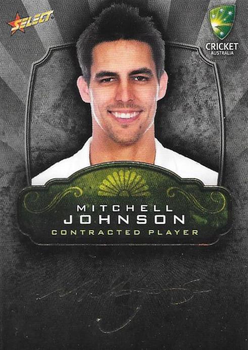 Mitchell Johnson, Contracted Player Gold Foil Signature, 2009-10 Select Cricket