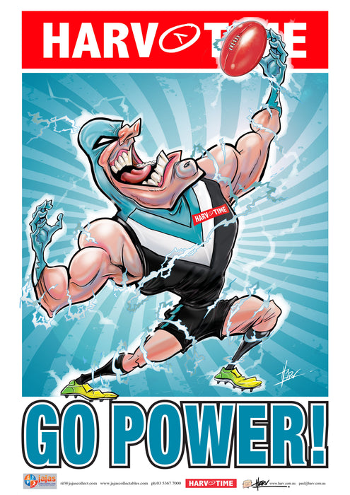 Port Adelaide Power, Mascot Print Harv Time Poster (2021)