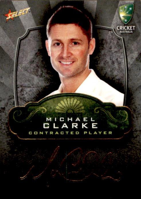 Michael Clarke, Contracted Player Gold Foil Signature, 2009-10 Select Cricket