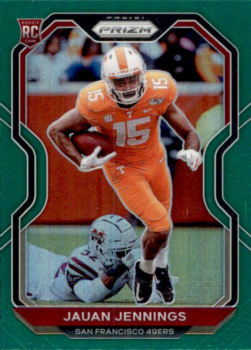 Juan Jennings, RC, Green Prizm, 2020 Panini Prizm Football NFL