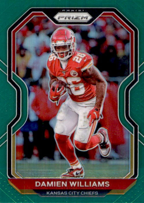 Damien Williams, Green Prizm, 2020 Panini Prizm Football NFL