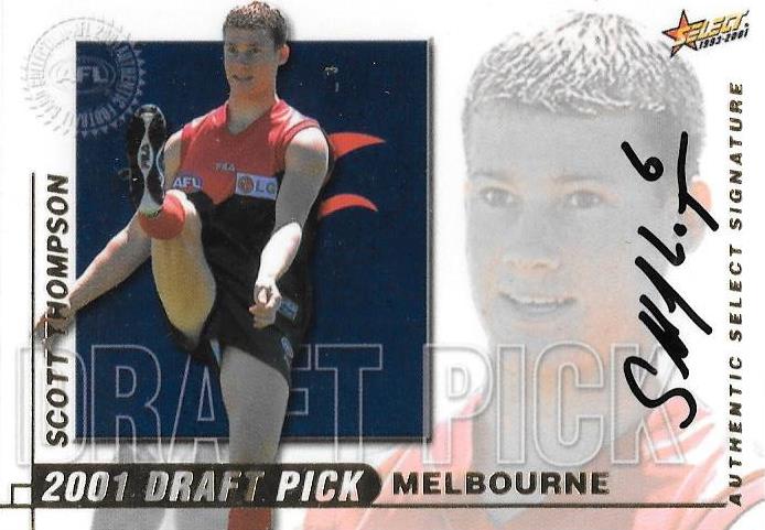 Scott Thompson, Draft Pick Signature card, 2001 Select AFL