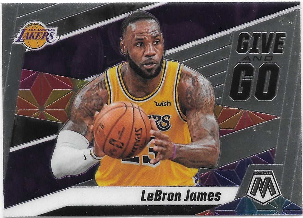 Lebron James, Give and Go, 2019-20 Panini Mosaic Basketball NBA