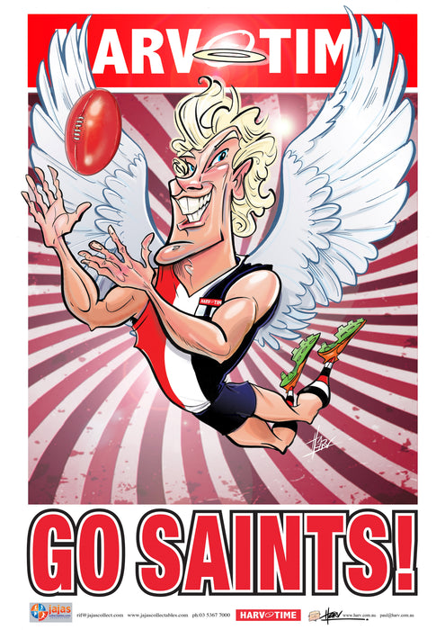 St Kilda Saints, Mascot Print Harv Time Poster (2021)